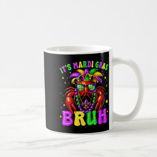 Its Mardi Gras Bruh Funny Crawfish Outfit Boys Gir コーヒーマグカップ (右)