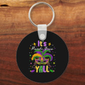 It's Mardi Gras Y'all Feathered Mask Carnival Men  キーホルダー (正面)