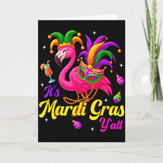 Its Mardi Gras Yall Flamingo Costume Girls Women M カード (正面)