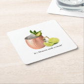 It's Moscow Mule O'clock! スクエアペーパーコースター (アングル)