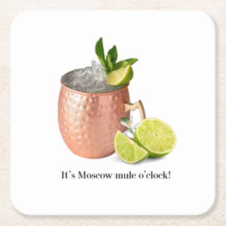 It's Moscow Mule O'clock! スクエアペーパーコースター