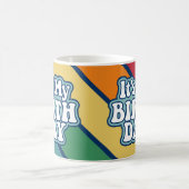 It's My誕生日 – ハッピーストライプレインボーカラー コーヒーマグカップ (中央)