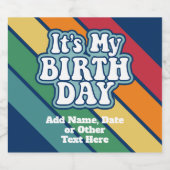 It's My誕生日 – ハッピーストライプレインボーカラー ビールラベル (シングルラベル)