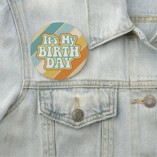 It's My誕生日-レトロストライプサンセットカラー 名札 (インサイチュ)