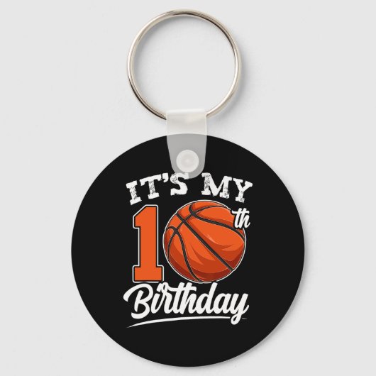 It's My 10th Birthday Bysketbyll Player 10 Bday Pa キーホルダー (正面)