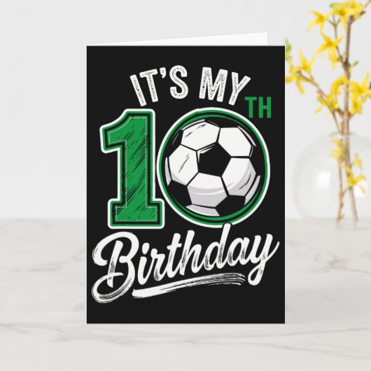 Its My 10th Birthday Soccer 10 Years Old Birthday カード (黄色い花)