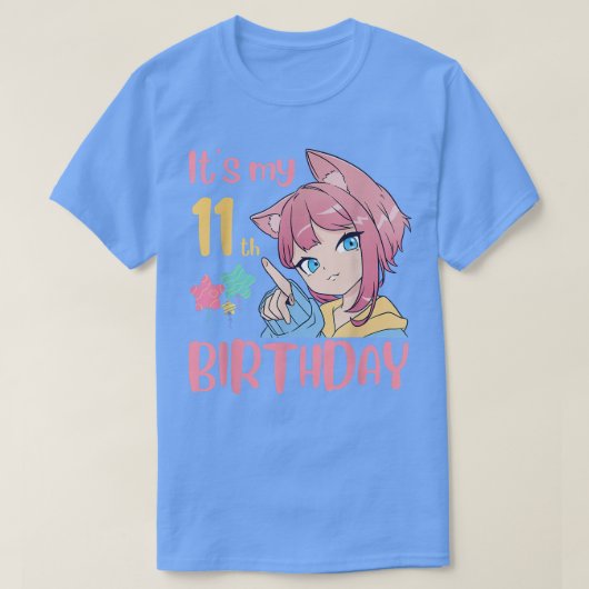 It's My 11th Birthday Anime Birthday Girl 11 Years Tシャツ (デザイン正面)