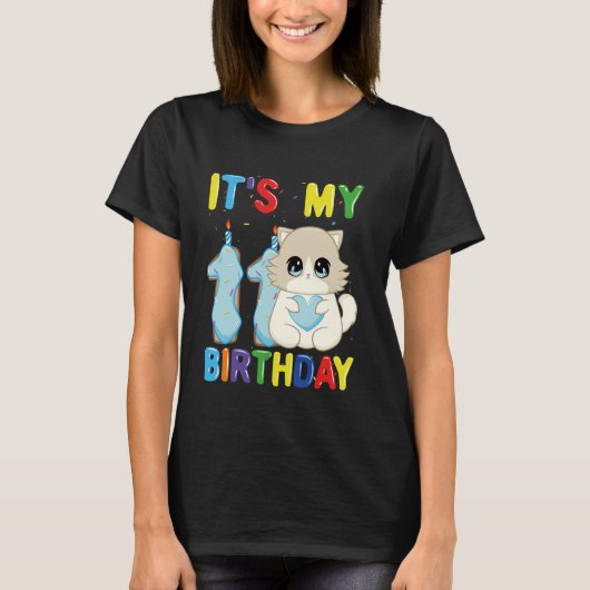 It's My 11th Birthday Boy 11 Year Old Ragdoll Cat Tシャツ (正面)