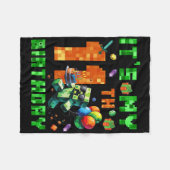 It's My 11th Birthday Pixel Number Video Game Game フリースブランケット (正面(横))