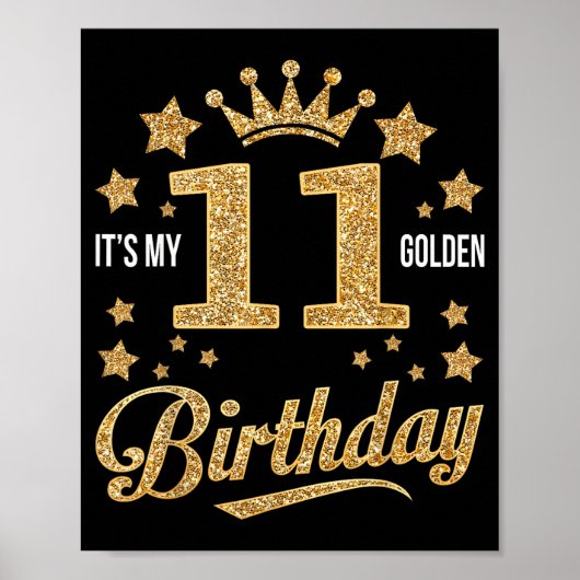 It's My 11th Golden Birthday 11 Year Old Bday Groo ポスター (正面)