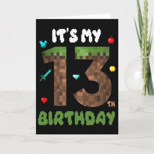 Its My 13th Birthday Funny 13 Yrs Old Video Gamer カード (正面)