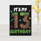 Its My 13th Birthday Funny 13 Yrs Old Video Gamer カード (黄色い花)