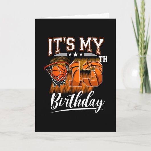 It's My 13th Birthday Sketll Theme 13 Years Old Bi カード (正面)