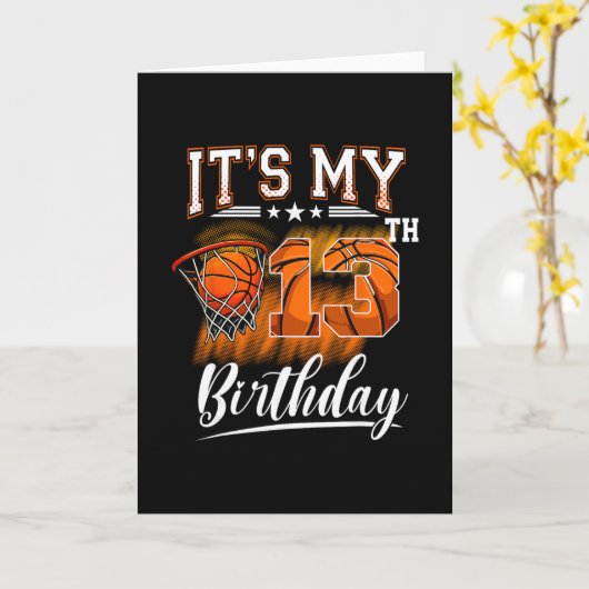 It's My 13th Birthday Sketll Theme 13 Years Old Bi カード (黄色い花)