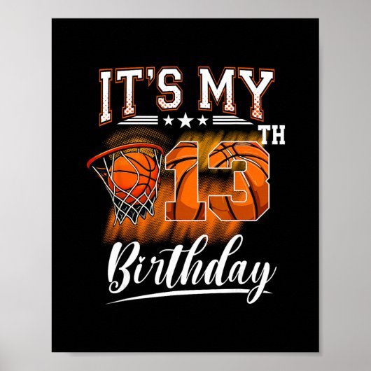 It's My 13th Birthday Sketll Theme 13 Years Old Bi ポスター (正面)
