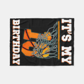 It's My 18th Birthday Bysketbyll Boy Party 18 Year フリースブランケット (正面(横))