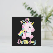 Its My 1st Birthday Baby Unicorn Girls Gift 招待状 (スタンド正面)