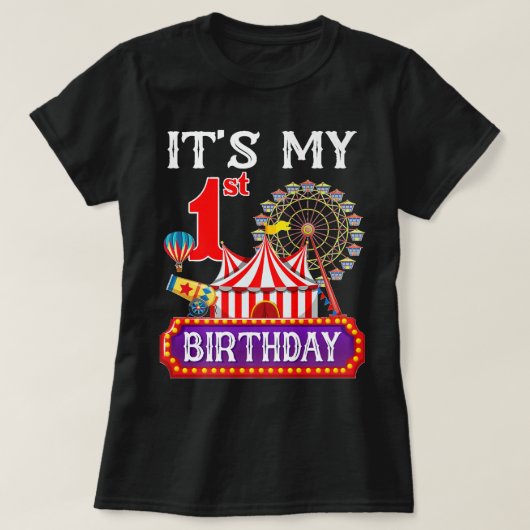 It's My 1st Birthday Ringmaster Circus Theme Carni Tシャツ (デザイン正面)