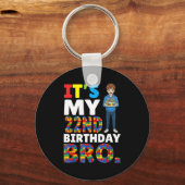 Its My 22nd Birthday Bro Boy Cake Building Blocks  キーホルダー (正面)