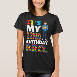 Its My 22nd Birthday Bro Boy Cake Building Blocks  Tシャツ