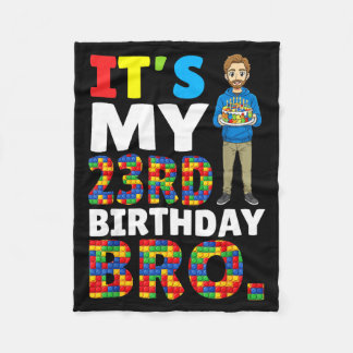 Its My 23rd Birthday Bro Boy Cake Building Blocks  フリースブランケット