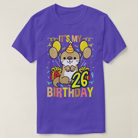 Its My 26誕生日Otter - 1 Tシャツ (デザイン正面)