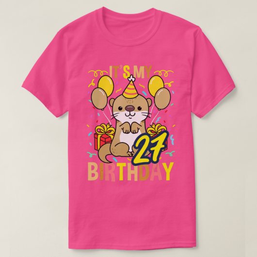 Its My 27th誕生日オッター Tシャツ (デザイン正面)