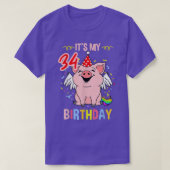 Its My 34th Birthday Pig  Tシャツ (デザイン正面)