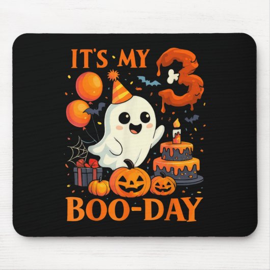 It's My 3rd Boo-day Birthday Halloween Ghost 3 Yea マウスパッド (正面)