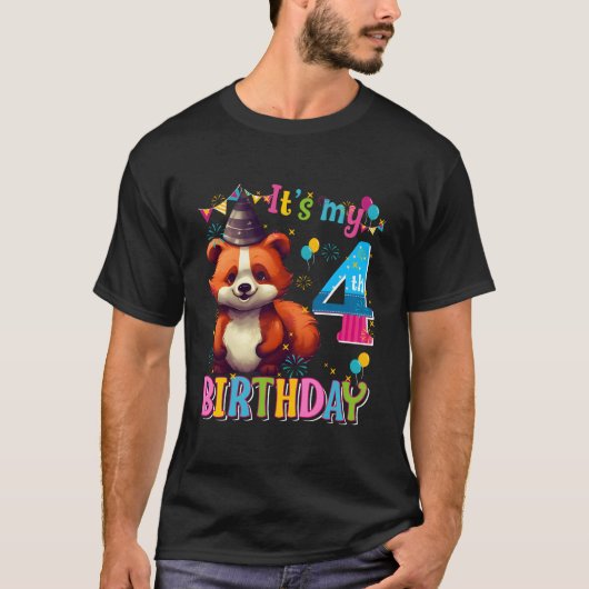 Its My 4Th 4 Red Panda Tシャツ (正面)