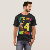 It's My 4th Birthday Monkey 4 Year Old Boy Girl Tシャツ (正面フル)