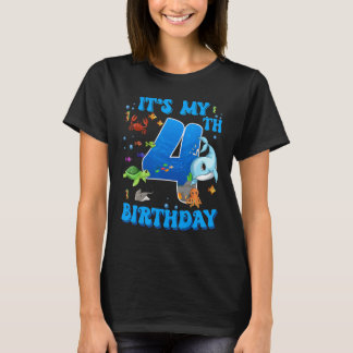 It's My 4th Birthday Party Ocean 4 Years Old Sea F Tシャツ