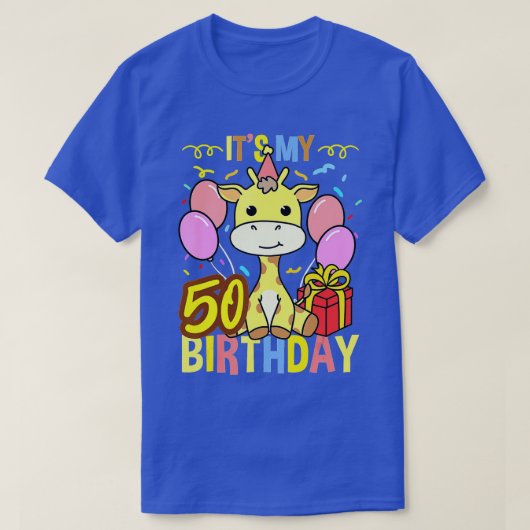 Its My 50th Birthday Giraffe Lover  Tシャツ (デザイン正面)
