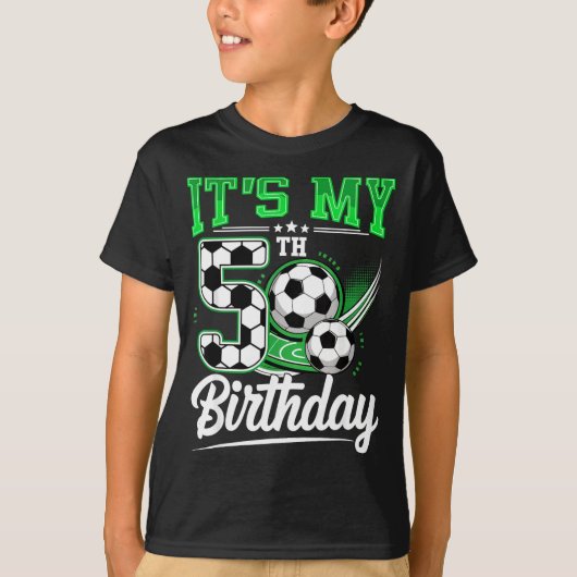 It's My 5th Birthday Boy Soccer Ball 5 Year Old Nu Tシャツ (正面)