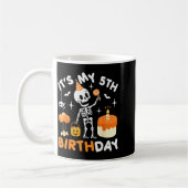 It's My 5th Birthday-funny Halloween Skeleton 5th  コーヒーマグカップ (左)