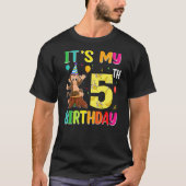 It's My 5th Birthday Monkey 5 Year Old Boy Girl Tシャツ (正面)
