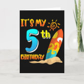 It's My 5th Birthday Surfing Beach Pool Party 5 Ye カード (正面)