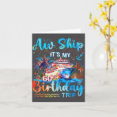 It's My 60th Birthday Trip Cruise Vacation Matchin カード (黄色い花)