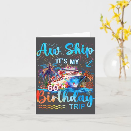 It's My 60th Birthday Trip Cruise Vacation Matchin カード (黄色い花)