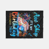 It's My 60th Birthday Trip Cruise Vacation Matchin フリースブランケット (正面(横))