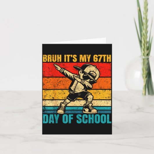 It's My 67th Day Of School Bruh Six Seven Meme Boy カード (正面)