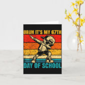 It's My 67th Day Of School Bruh Six Seven Meme Boy カード (黄色い花)