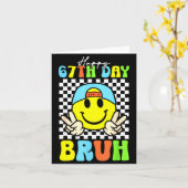 It's My 67th Day Of School Bruh Six Seven Meme Boy カード (黄色い花)