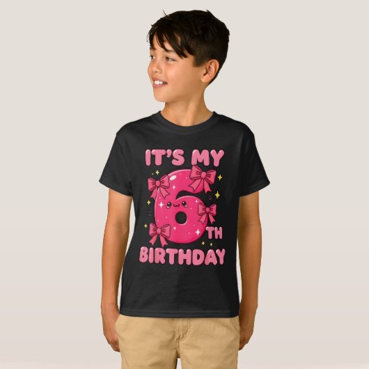 It's My 6th Birthday Coquette Bow Girl Cute 6 Year Tシャツ (正面フル)