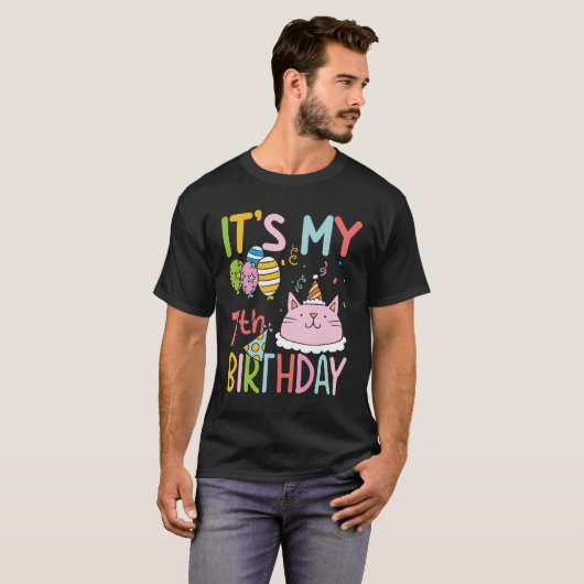 It's My 7th Birthday - Cat Tシャツ (正面フル)