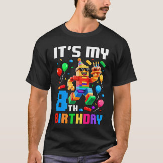 Its My 8th Birthday Building Brick 8 Years Old Boy Tシャツ
