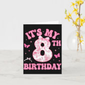 It's My 8th Birthday Nk Coquette Bow 8 Year Old Bi カード (黄色い花)
