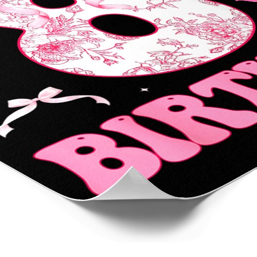 It's My 8th Birthday Nk Coquette Bow 8 Year Old Bi ポスター (角)