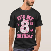 It's My 8th Birthday Nk Coquette Bow 8 Year Old Bi Tシャツ (正面)