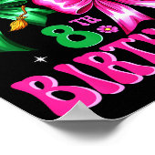 It's My 8th Birthday Witch Nk And Green Bow Croche ポスター (角)